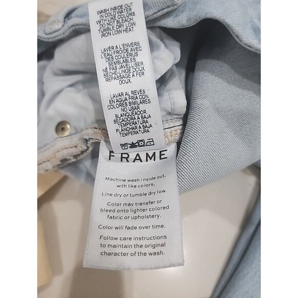 FRAME Jeans Blue Le Crop Mini Boot Light Wash Raw Hem Women's 27 - Picture 14 of 14